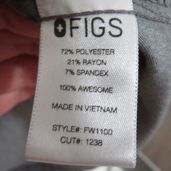 FIGS Womens Sz S Graphite Dark Gray Casma Three-Pocket Scrub Top Medical Wear - Picture 6 of 6